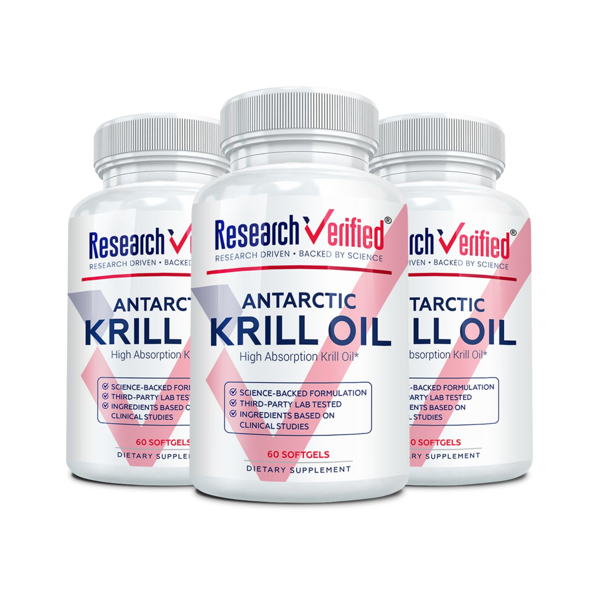 Research Verified Antarctic Krill Oil 2000mg - Support Heart Function & Joints, Boost Cognition - MSC Certified, Sustainably Sourced - 60 Softgels - Made in the USA