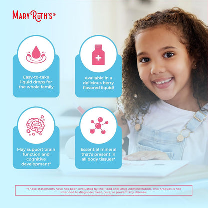 MaryRuth Organics Zinc Supplement for Immune Support, Immune Support Supplement for Kids, Ages 4-13, Zinc Sulfate, Vegan, USDA Organic, Glycerin Based, 2 Fl Oz