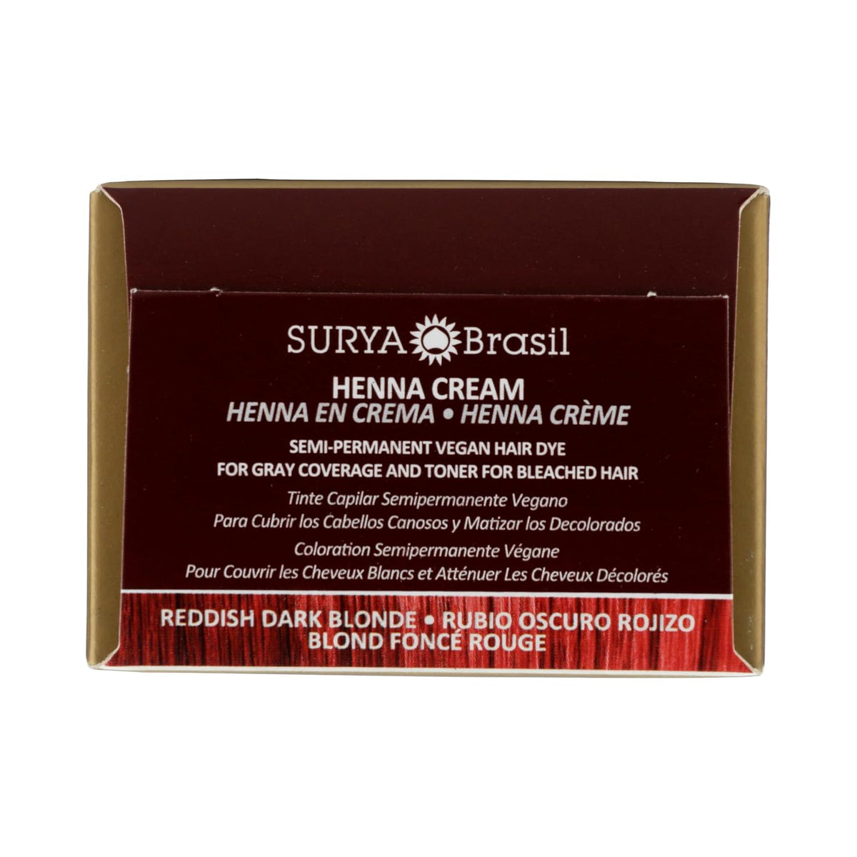 Surya Brasil - Reddish Dark Blonde Semi Permanent Henna Cream for Gray Hair Coverage and Deep Conditioning, 2.37 oz / 70 ml
