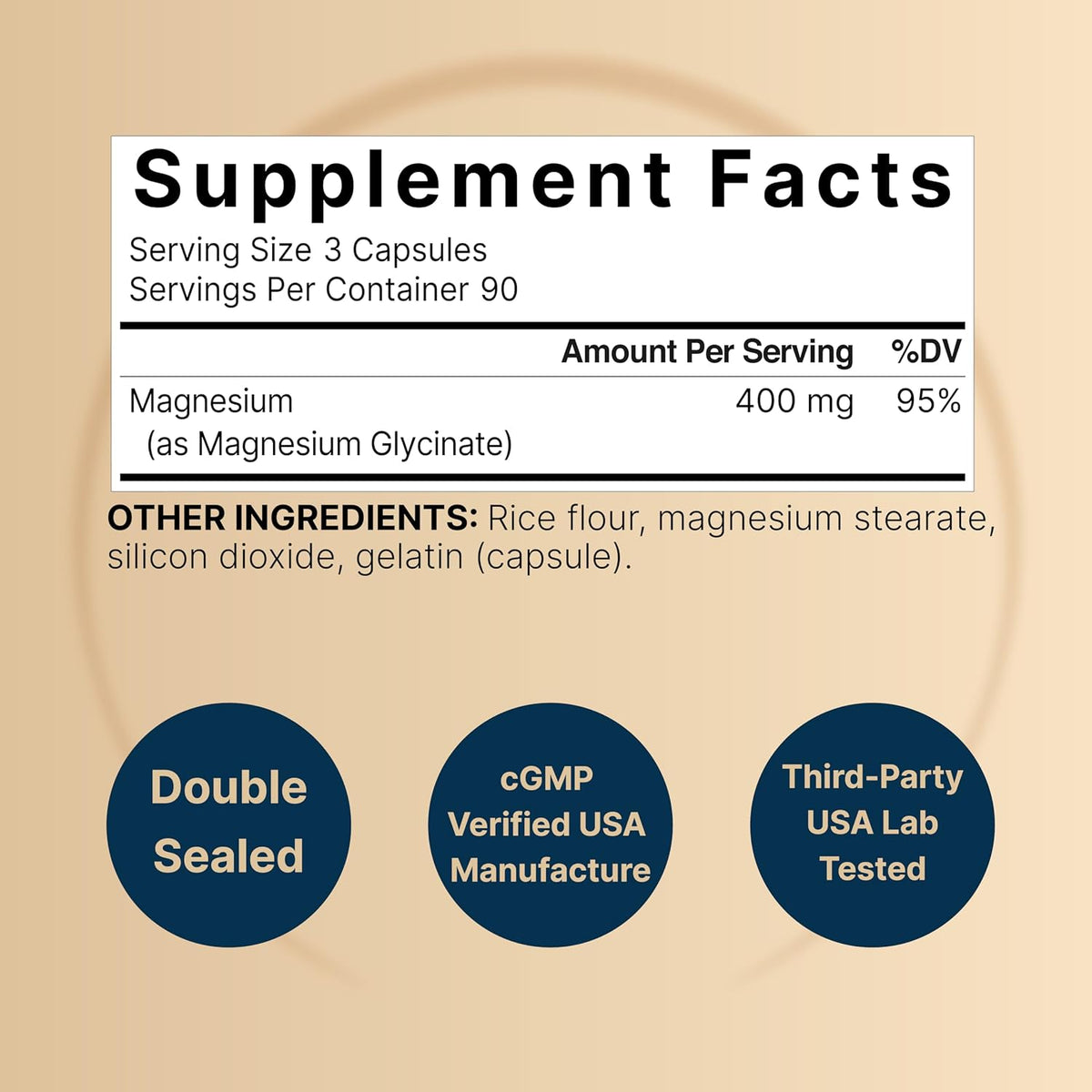NatureBell Magnesium Glycinate 400mg Elemental, 270 Capsules | 100% Chelated for High Absorption | Supports Muscle, Bone & Heart Health | Non-GMO, Gluten-Free, Vegan