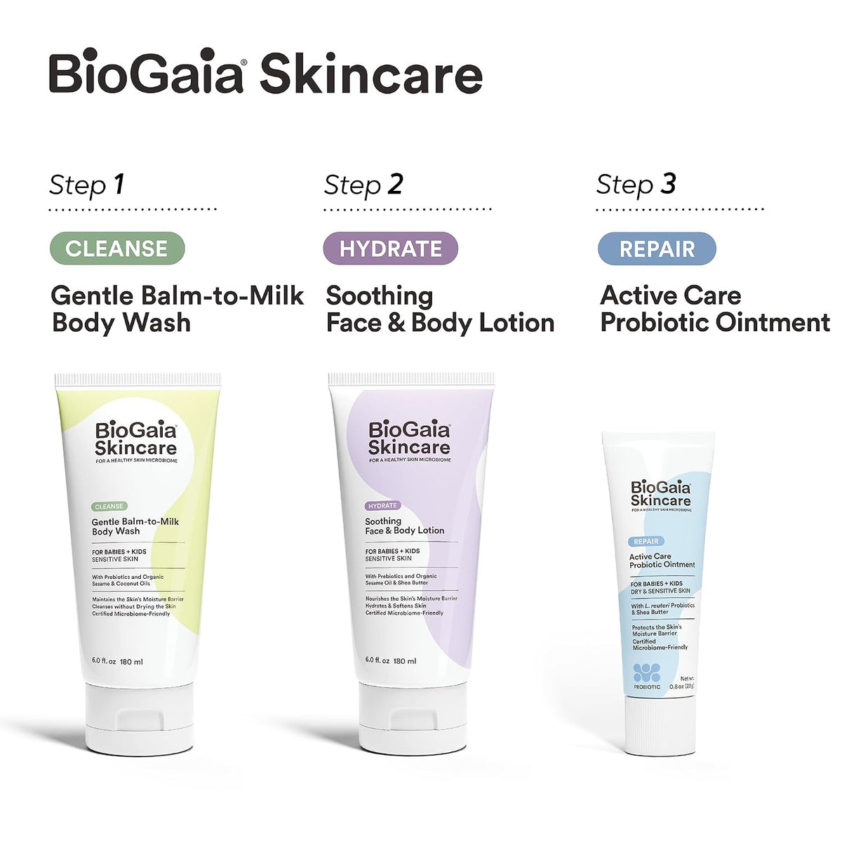 BioGaia Baby Probiotic Ointment | Soothes & Hydrates Dry, Irritated & Sensitive Skin | Use It From Head to Toe | Formulated With Plant-Based Oils & Probiotics | Steroid Free & Microbiome-Friendly