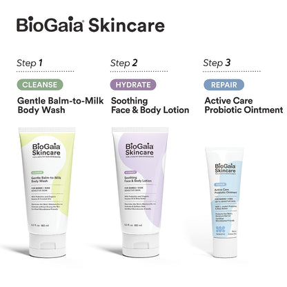 BioGaia Baby Probiotic Ointment | Soothes & Hydrates Dry, Irritated & Sensitive Skin | Use It From Head to Toe | Formulated With Plant-Based Oils & Probiotics | Steroid Free & Microbiome-Friendly