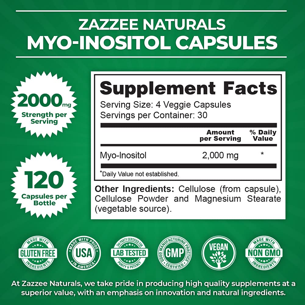 Zazzee Myo-Inositol Capsules and Extra Strength Prenatal DHA