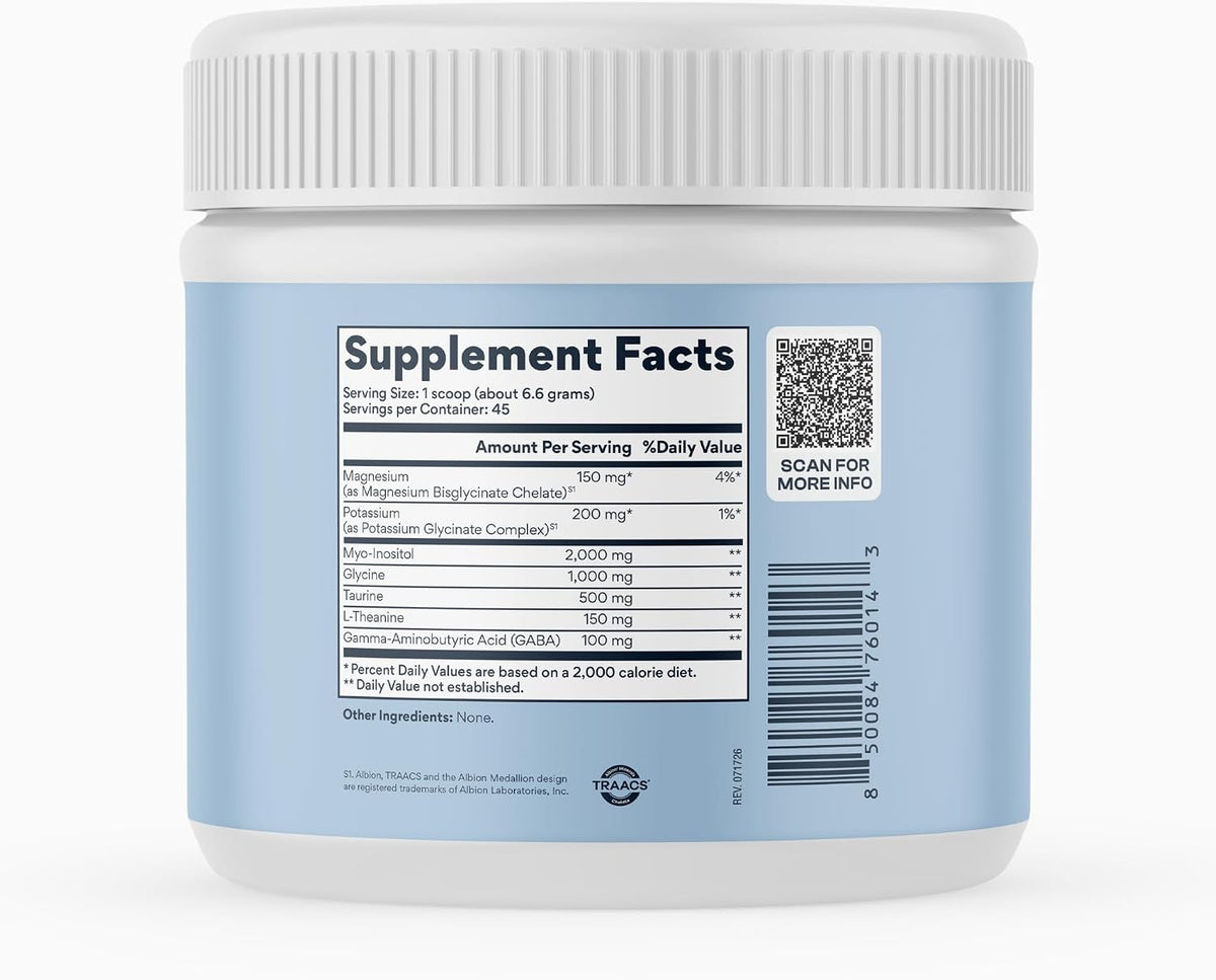 MYOXCIENCE Myo Relax & Calm | Myo-Inositol, L-Theanine, Taurine, Magnesium & GABA | Supports Sleep, Neurotransmitter & Hormone Support (Unflavored) (60 Servings)