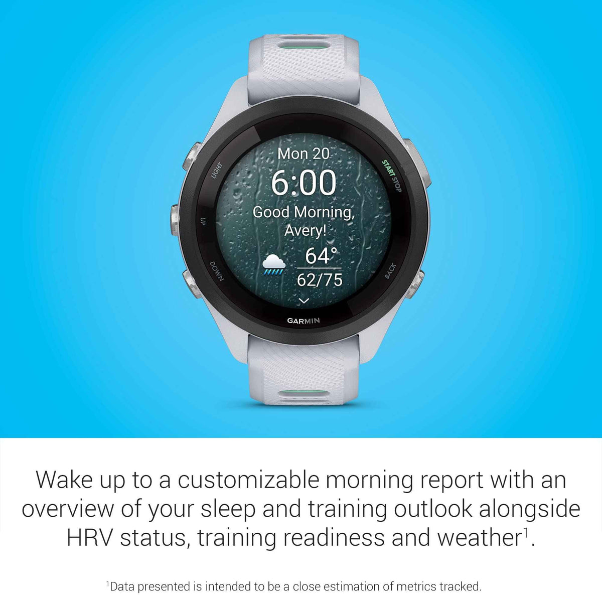 Garmin Forerunner® 265S, Running Smartwatch, 42mm, Whitestone/Neo Tropic