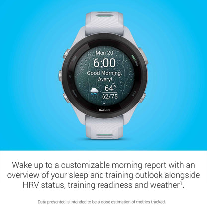 Garmin Forerunner® 265S, Running Smartwatch, 42mm, Whitestone/Neo Tropic