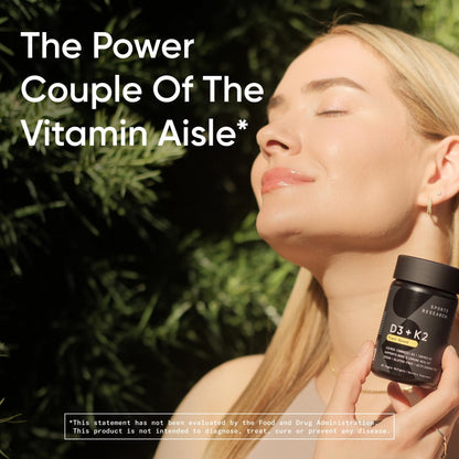 Sports Research® Vitamin D3 + K2 w/ Coconut Oil - Vegan Vitamin D 5000iu & Mk7 Vitamin K 100mcg for Bone & Immune Support - Vegan Certified · Non-GMO · Soy Free - 60 Softgels