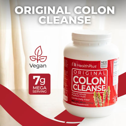 Health Plus Colon Cleanse Daily Psyllium Husk Fiber, 48 oz, 194 Servings | All-natural daily fiber; supports the body's natural detoxification processes, may reduce bloating, and promotes wellness