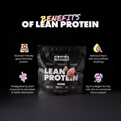 Gains in Bulk Lean Protein Powder with 20g Protein, Strawberry, 27 Servings