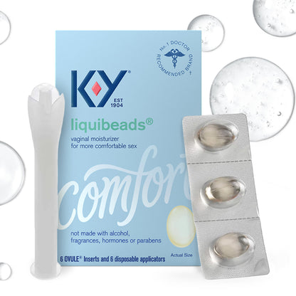 K-Y Liquibeads for Women, Vaginal Moisturizer, Silicone Lube Vaginal Suppository, Vaginal Lubricant