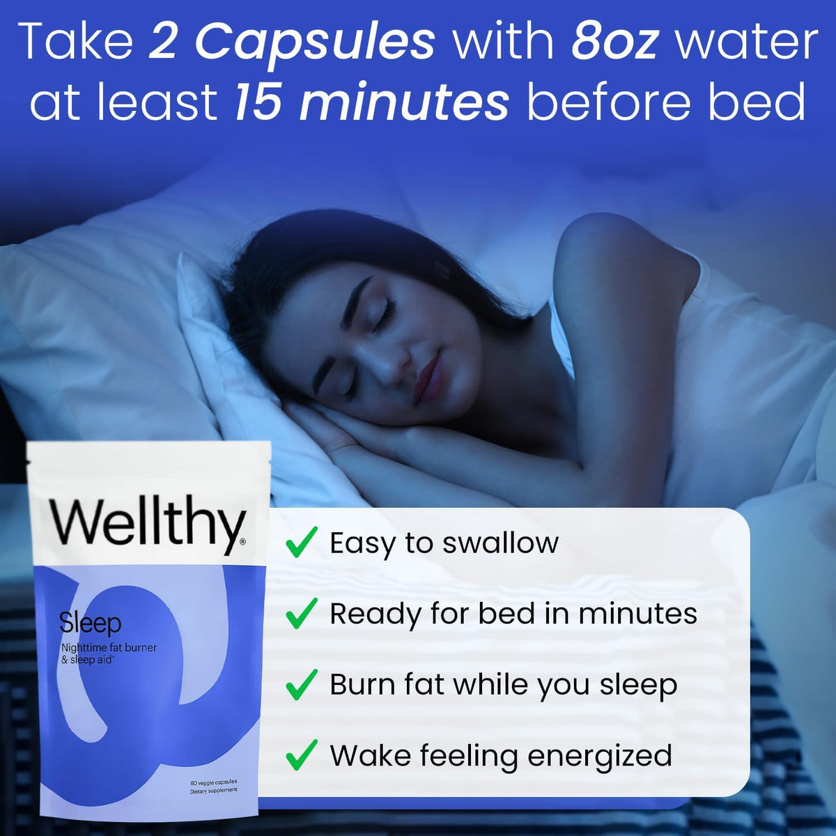 Wellthy Daily Multivitamin & Night Time Weight Loss Bundle - Healthy Skin, Hair, Nails & Sleep Support