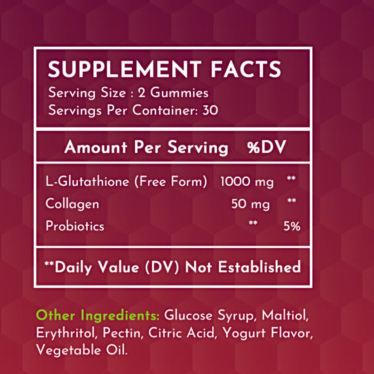 2 Pack Glutathione Gummies | with Marine Collagen | 1050mg per Serving | Antioxidant Support