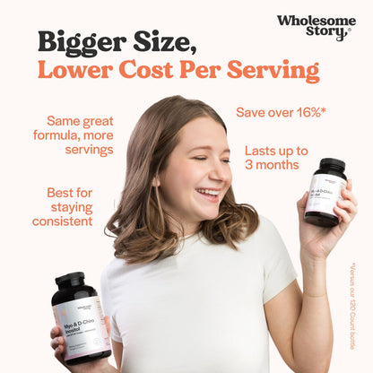 Wholesome Story Myo-Inositol & D-Chiro Inositol Supplement for Women | Fertility Supplements for Hormonal Balance & Ovarian Health Support | Myoinositol | Ideal 40:1 Ratio | 30 Servings