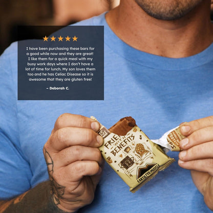 Earth Fed Muscle Friends with Benefits Chocolate Peanut Butter Grass Fed Whey Protein Bars | 15g Protein Snack | Gluten Free, Non-GMO, All-Natural Peanut Butter Energy | 2.12 oz Bars (10 Count)