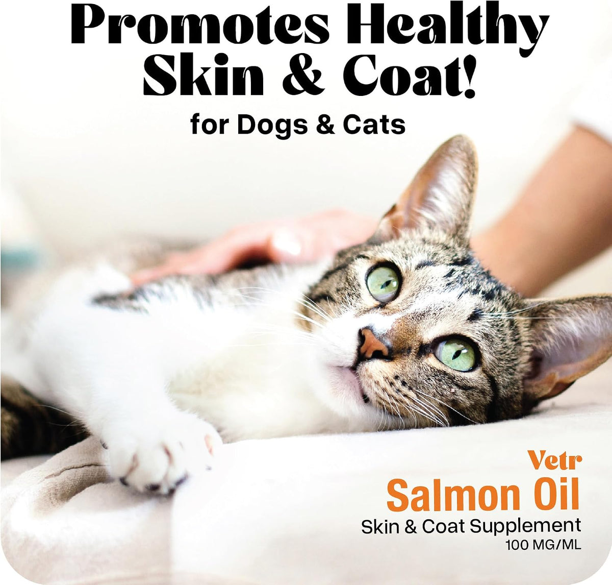 Vetr Norwegian Salmon Oil for Dogs & Cats, 16.9 oz Squeeze Bottle - Pure Wild-Caught Omega-3 Fish Oil Liquid Supplement - Supports Healthy Skin & Shiny Coat