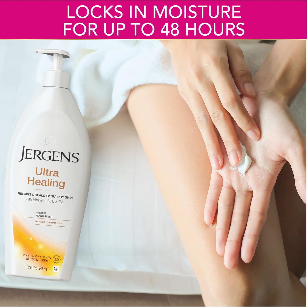 Jergens Ultra Healing Dry Skin Lotion, Hand and Body Moisturizer for Quick Absorption into Extra Dry Skin with Hydralucence Blend