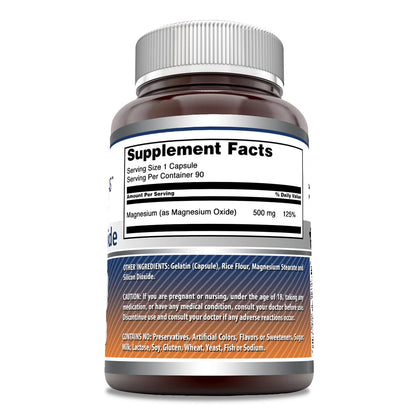 Amazing Formulas Magnesium Oxide Supplement | 500 Mg per Serving | 90 Capsules | Non-GMO | Gluten-Free | Made in USA