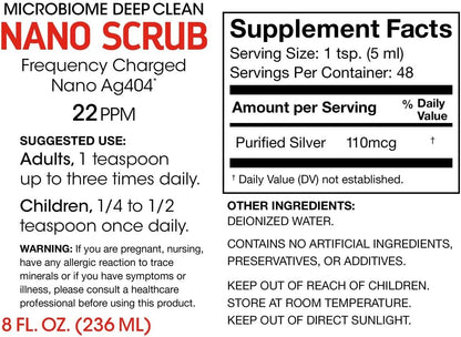 Silver Fern Nano Scrub Brand - 1 Bottle - 48 Servings | Frequency Activated Nano Ag4O4 - Liquid