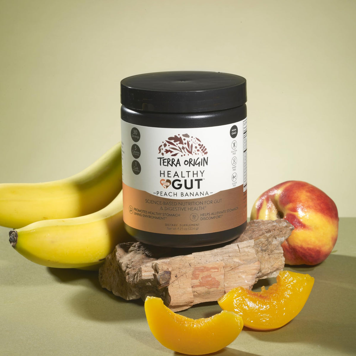 TERRA ORIGIN Healthy Gut Powder (Berry Flavor) |30-Servings with L-Glutamine, Zinc, Glucosamine, Slippery Elm Bark, Marshmallow Root and More!