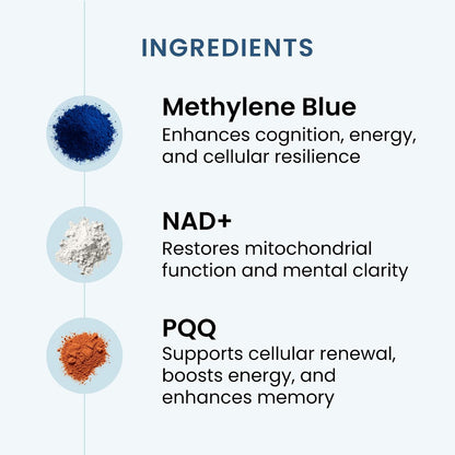 Recharge - Energy & Cognitive Supplement, Methylene Blue, NAD & PQQ, 60ct