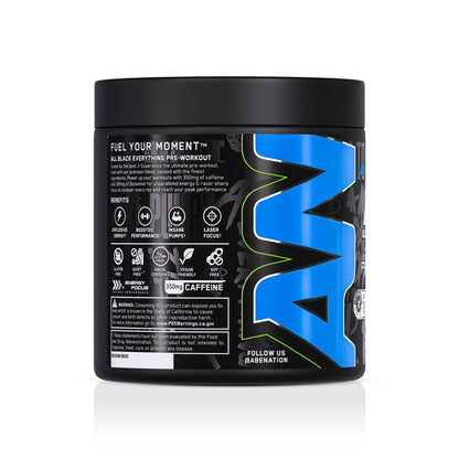 All Black Everything Pre-Workout Powder | Preworkout Energy Drink Mix | 350mg Caffeine | Beta Alanine & Citrulline | Energy Supplement for Men & Women | Baddy Berry | 30 Servings