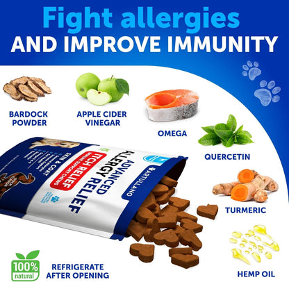 20 in 1 Dog Multivitamin + Allergy Relief Chews Bundle - Vitamins for Hip & Joint Support, Immunity, Mobility - Omega 3 for Skin & Coat, Anti-Itch, Hot Spots Treatment, Seasonal Allergy