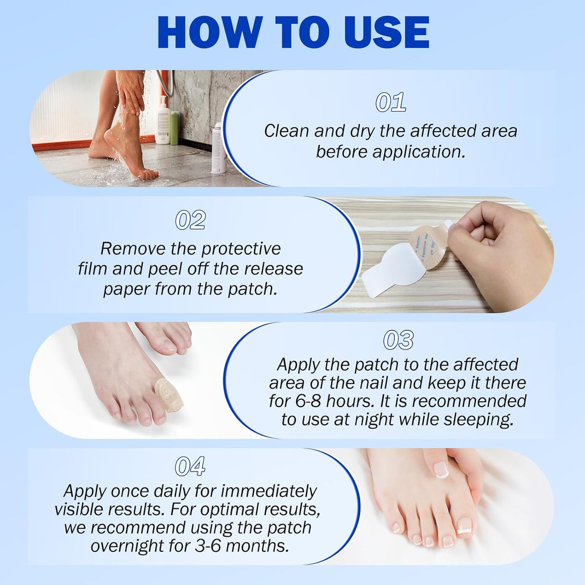 Nail Patches, 21 Pcs Toenail Care Patches Overnight Nail Care, Support the Appearance of Dry, Rough, & Brittle Toenails, Moisturizing Dry Nails for Men and Women