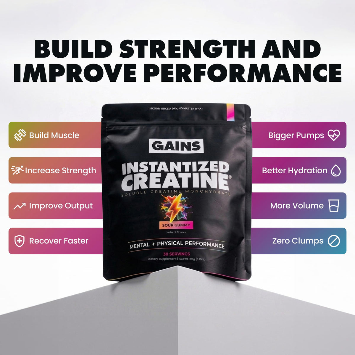 Gains in Bulk Instantized Creatine Monohydrate, Unflavored, 100 Servings