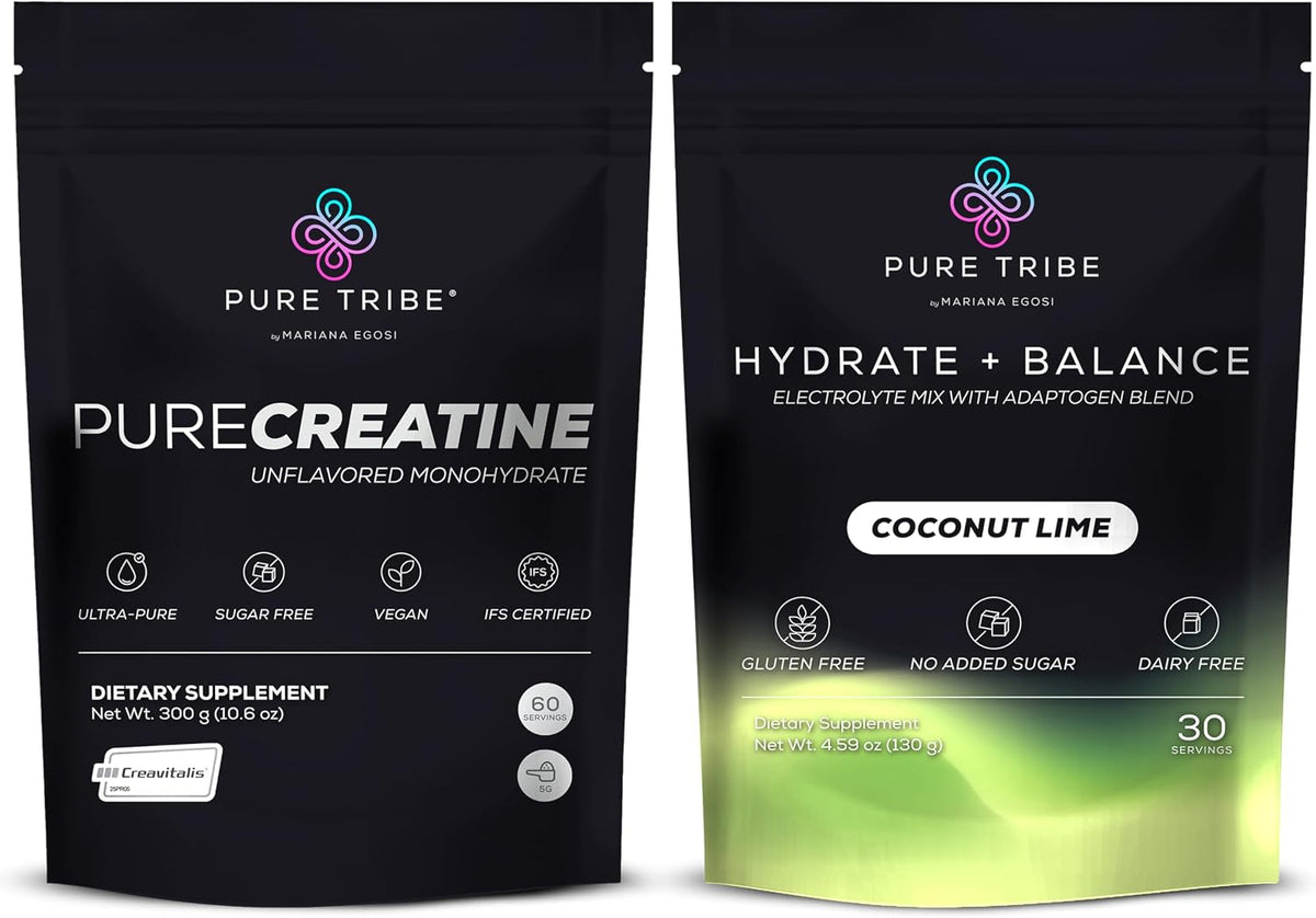 PureCreatine Micronized Creatine Monohydrate Powered by Creavitalis – Hydrate + Balance Electrolytes Powder Packets for Energy, Recovery, & Hydration – Vegan & Sugar-Free