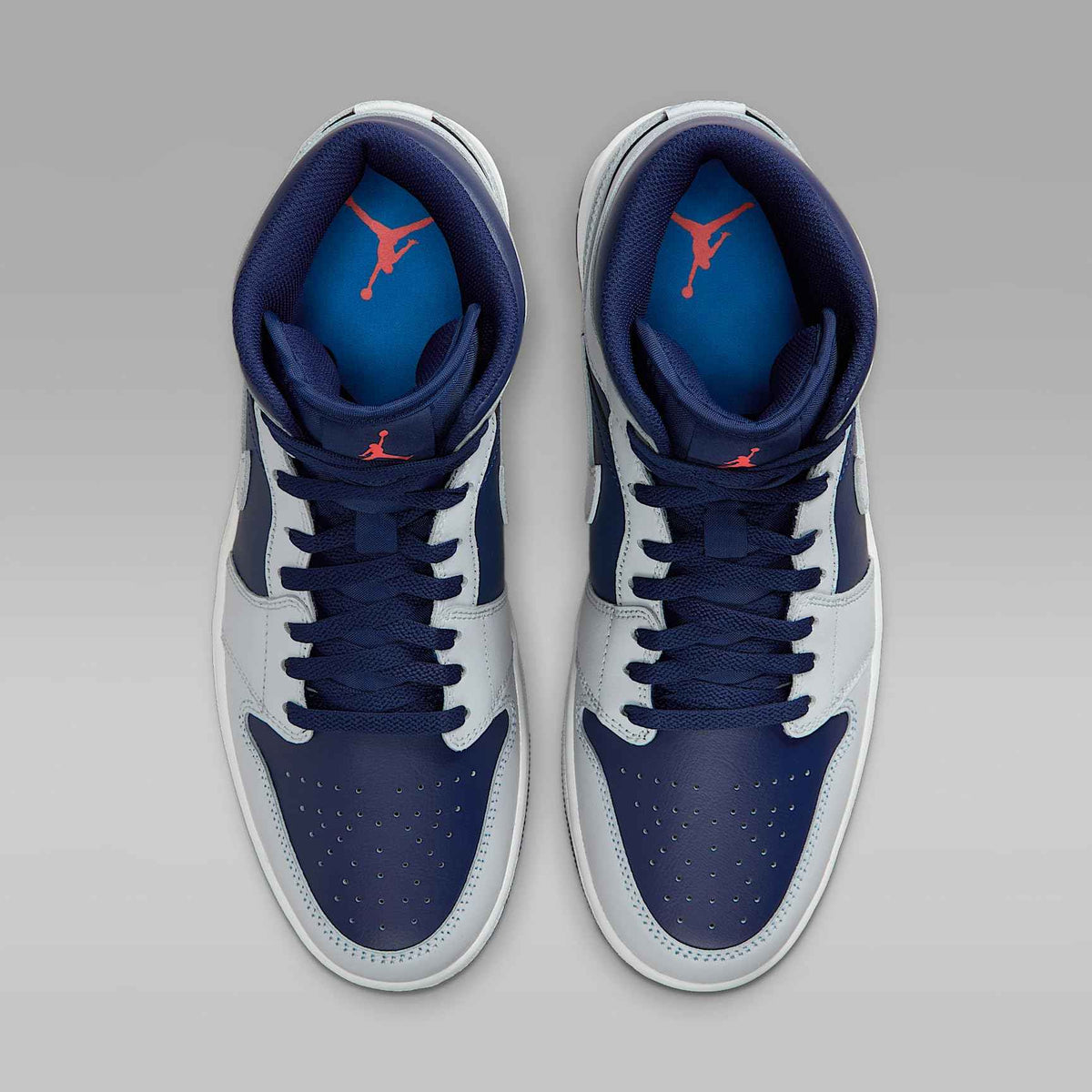 Air Jordan 1 Mid Men's Shoes (Blue Void/Summit White/Hot Lava/Pure Platinum) Size 12