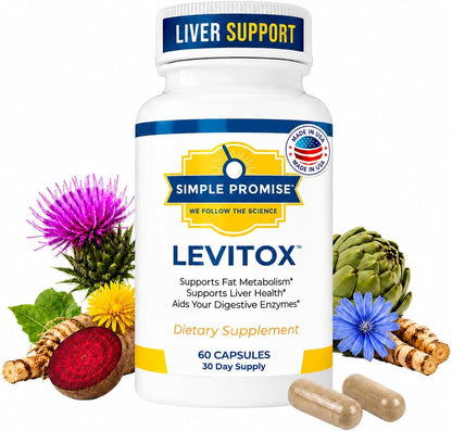 Levitox - Milk Thistle Liver Support with Dandelion Root - Women and Men | Milk Thistle Extract, Liver Health Support, Dandelion and Artichoke, Simple Once-Daily Routine, Non-GMO