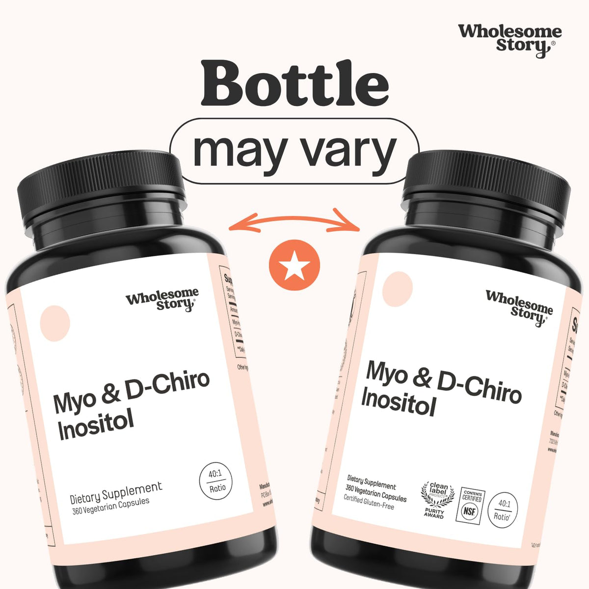 Wholesome Story Myo-Inositol & D-Chiro Inositol Supplement for Women | Fertility Supplements for Hormonal Balance & Ovarian Health Support | Myoinositol | Ideal 40:1 Ratio | 30 Servings