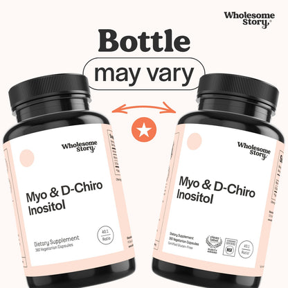 Wholesome Story Myo-Inositol & D-Chiro Inositol Supplement for Women | Fertility Supplements for Hormonal Balance & Ovarian Health Support | Myoinositol | Ideal 40:1 Ratio | 30 Servings