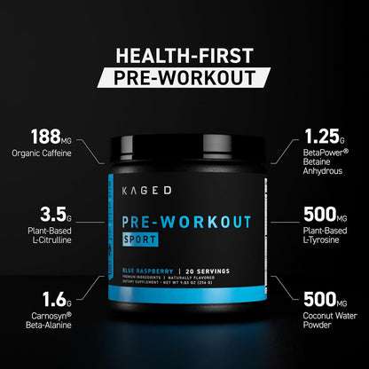 Kaged Pre Workout Sport & Hydration | Runners Bundle | Pre, Post, Intra Workout Supplement | Energy Sports Drink Mix