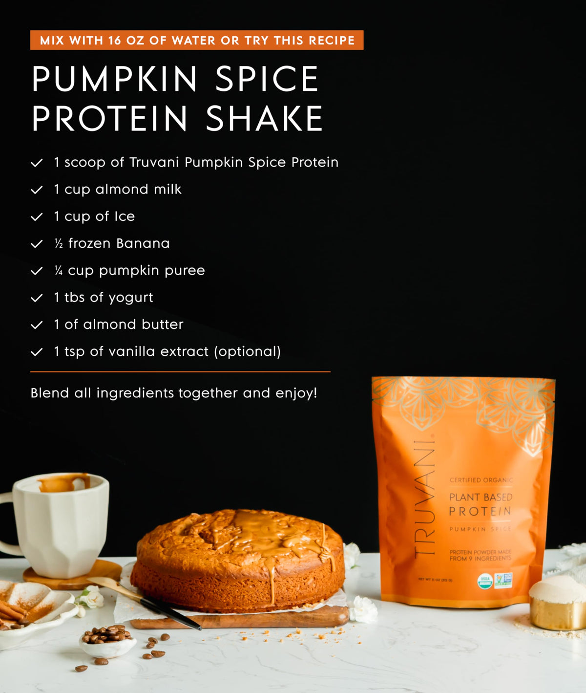 Truvani Organic Plant Based Protein Powder | Vanilla | 18 Servings | Vegan | 20g Pea Protein | Keto | Gluten & Dairy Free | Low Carb | No Added Sugar
