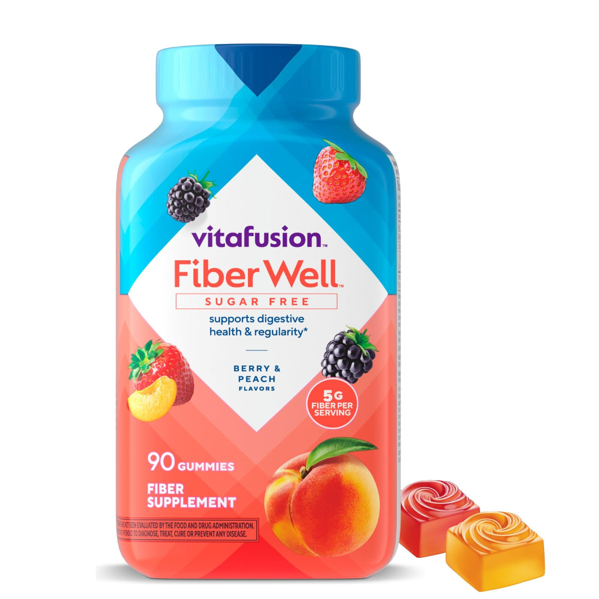 Vitafusion Fiber Well Gummy Vitamins, 90 Count (Packaging May Vary)