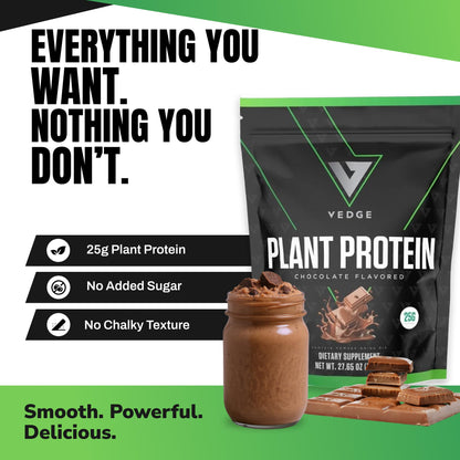 VEDGE Vanilla Protein Powder, USDA Organic Plant Based, 20 Servings | Plant Based Protein Powder, From Pea, Pumpkin, And Sunflower With Smooth Texture For Shakes, Smoothies, Vegan, And Baking