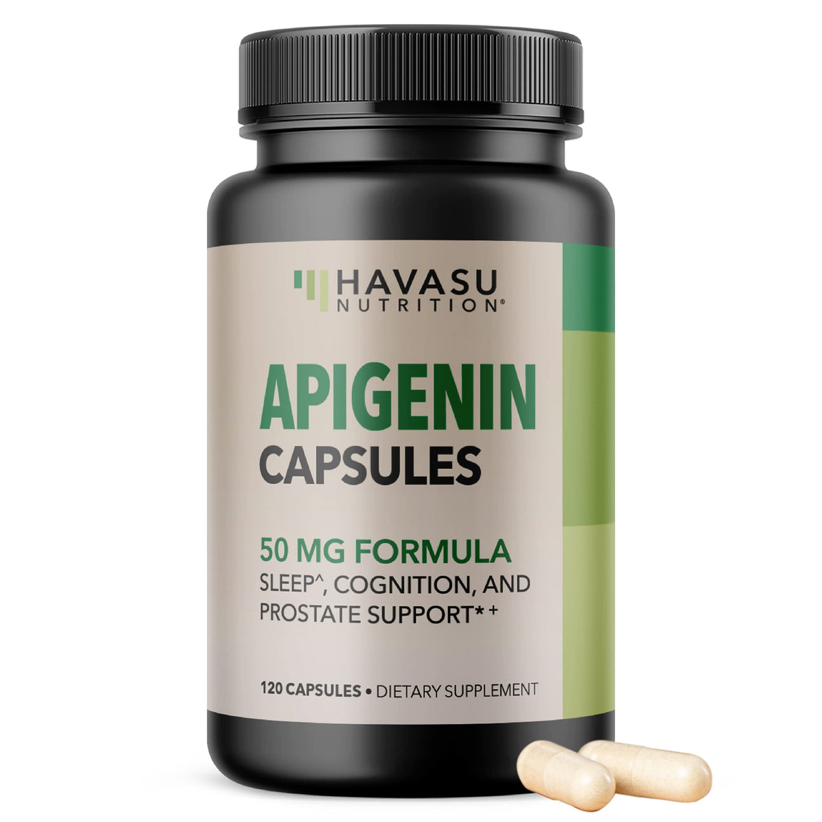Apigenin Capsules 50mg, 60 Count, Sleep & Cognitive Support Supplement | Melatonin-Free Sleep Support, Chamomile Flavonoid for Relaxation & Cognitive Function, Vegan, Non-GMO, 2-Month Supply