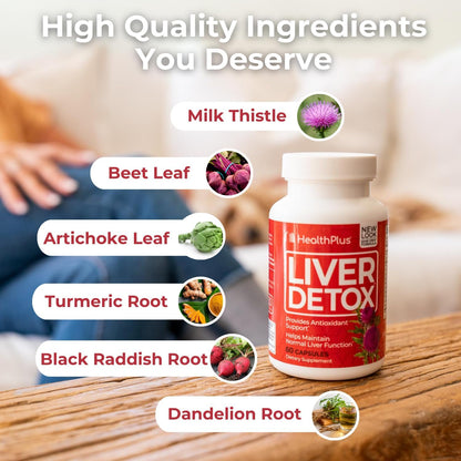 Health Plus Liver Cleanse Capsules, 60-Count | Herbal formula with milk thistle, dandelion and turmeric root; may support liver function and body's natural detox process