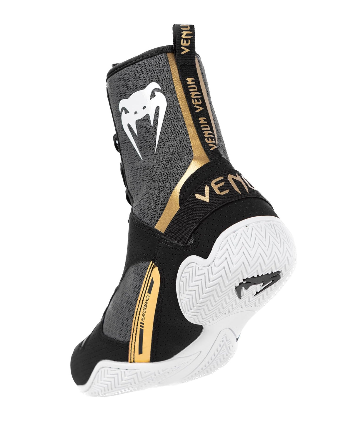 Venum Elite Boxing Shoes - Black/White-Gold