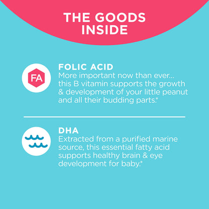 OLLY The Essential Prenatal Gummy Multivitamin, 30 Day Supply (Gummies) & Fiber Gummy Rings