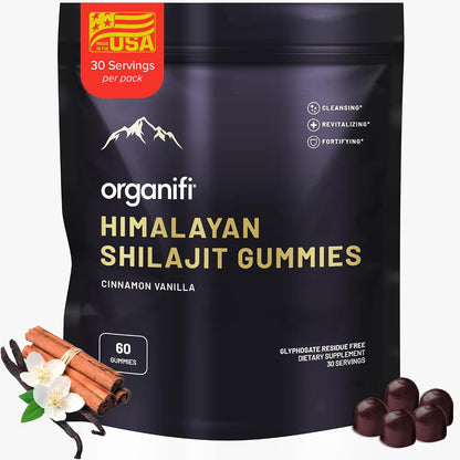 Organifi Shilajit Gummies - Himalayan Shilajit for Men and Women with PrimaVie Shilajit, 40-Plus Trace Minerals, and More - Hormone Balancer, Boosts Cellular Energy, Beats Fatigue, and More, 60 Count