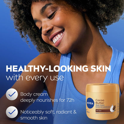 NIVEA Cocoa Butter Body Cream with Deep Nourishing Serum, Cocoa Butter Cream for Dry Skin, 16 Ounce Jar