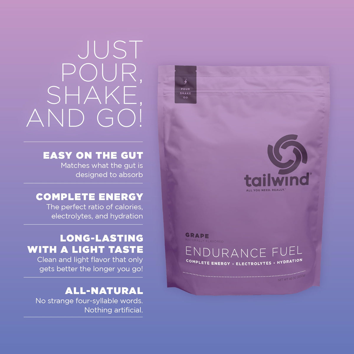 Tailwind Nutrition Endurance Fuel, Dauwaltermelon, 50-Serving Bag
