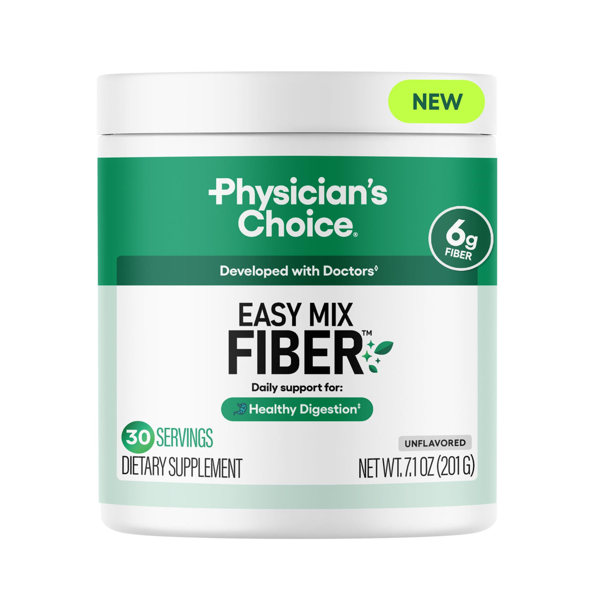Physician's CHOICE Easy Mix Fiber for Digestive Health & Regularity - No Grit, Sugar Free, & Tasteless