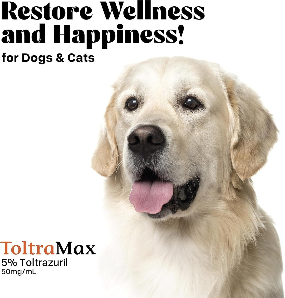 ToltraMax Toltrazuril 5.0% for Horses, Dogs, Cats, 240mL/8.1 Ounce, for Non-Food Chain Animals, Marshmallow Flavor