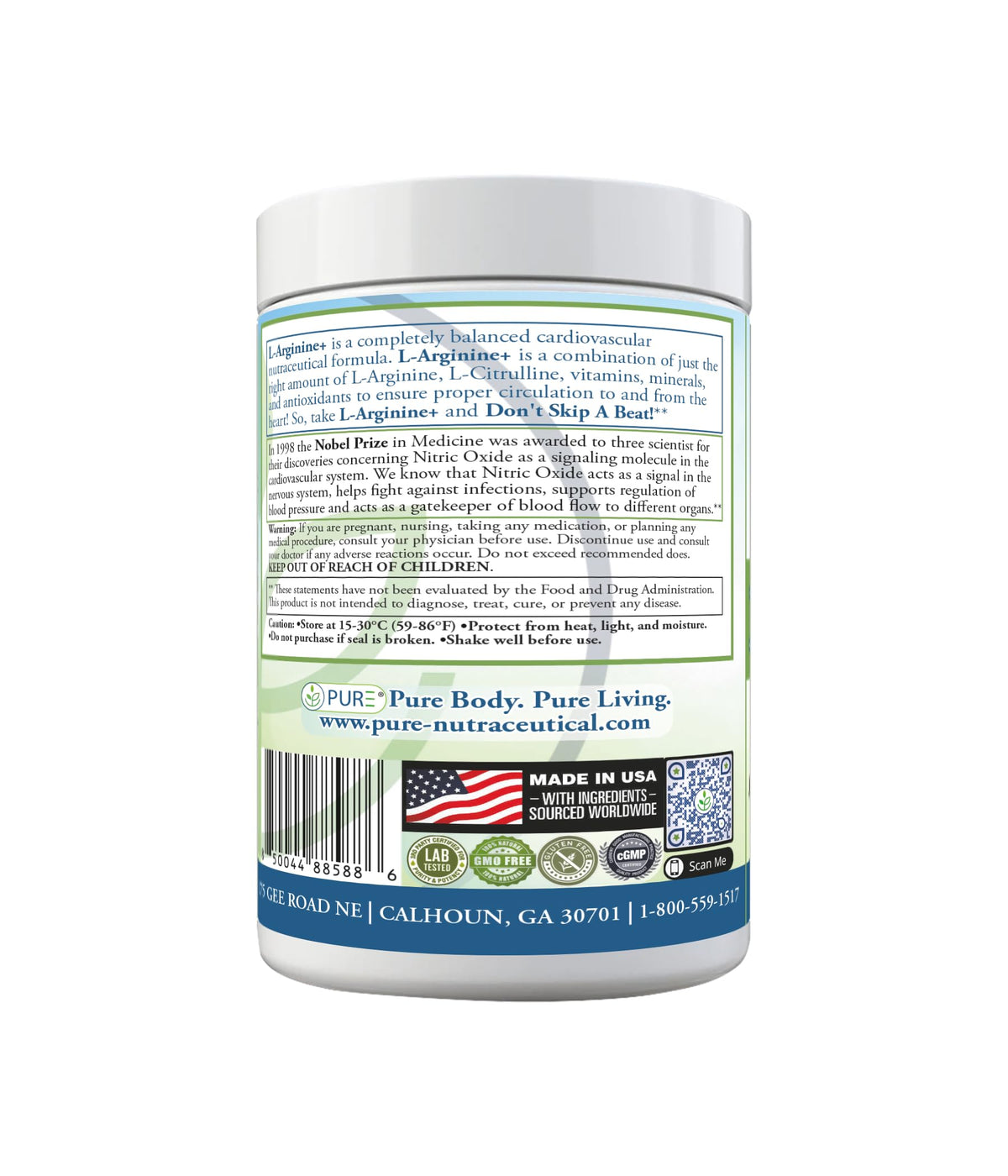 PURE® Cardio+ Nitric Oxide Heart & Circulation Support - 5000mg L-Arginine & 1000mg L-Citrulline - Mango, 30 Servings Powder, 375 Grams - CoQ10 Beet Root - High Potency Cardiovascular Formula