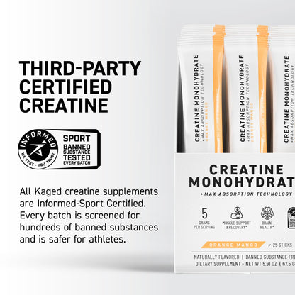 Kaged Creatine Monohydrate Micronized Powder | Unflavored | Muscle Building & Recovery | 5000 mg Per Serving | Vegan, Gluten Free, Easily Digestible | Supplements for Men & Women | 100 Servings