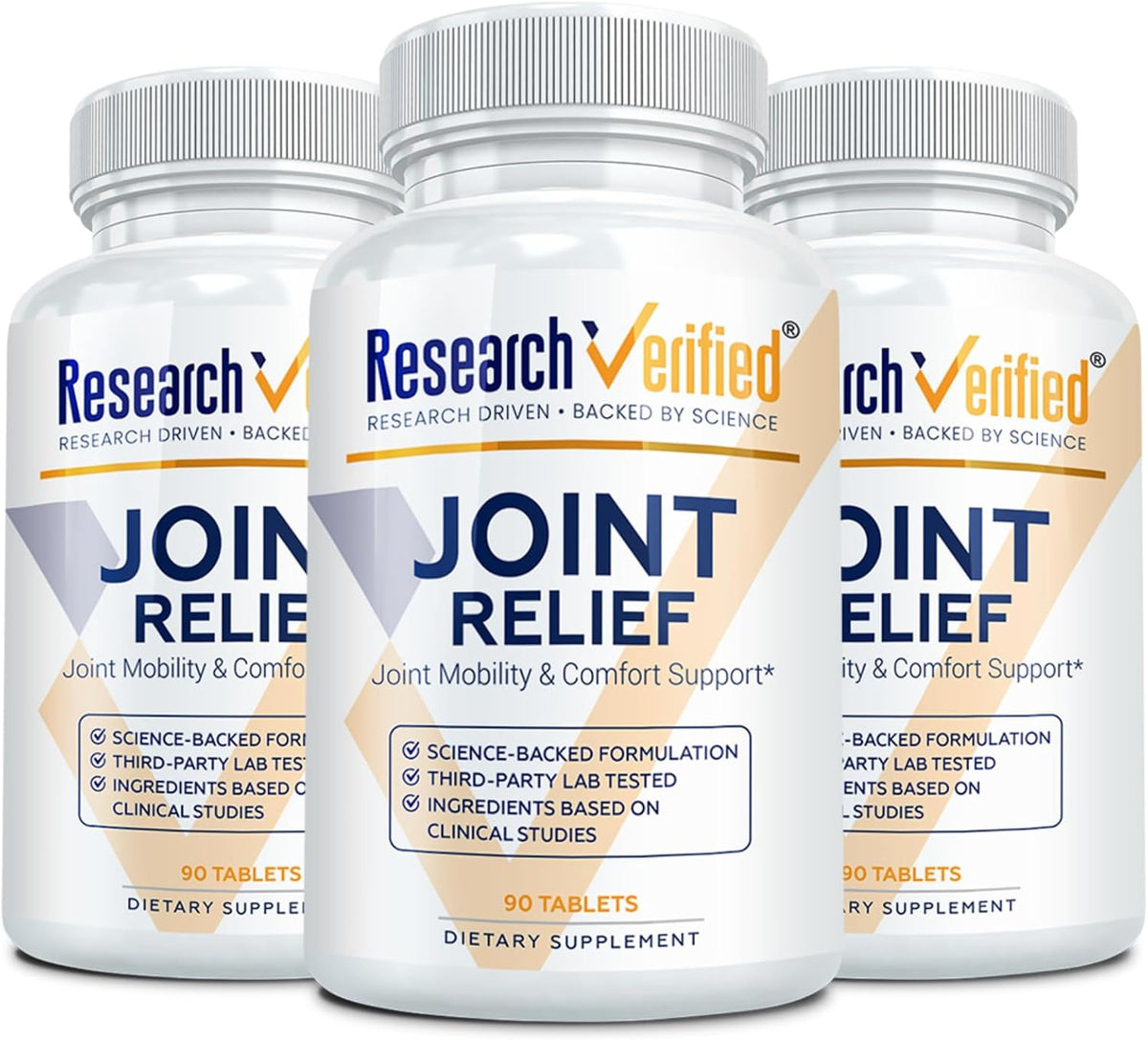 Research Verified Joint Support - Glucosamine, MSM, Turmeric, Boswellia, BioPerine - Vegan - 270 Capsules - 3 Month Supply