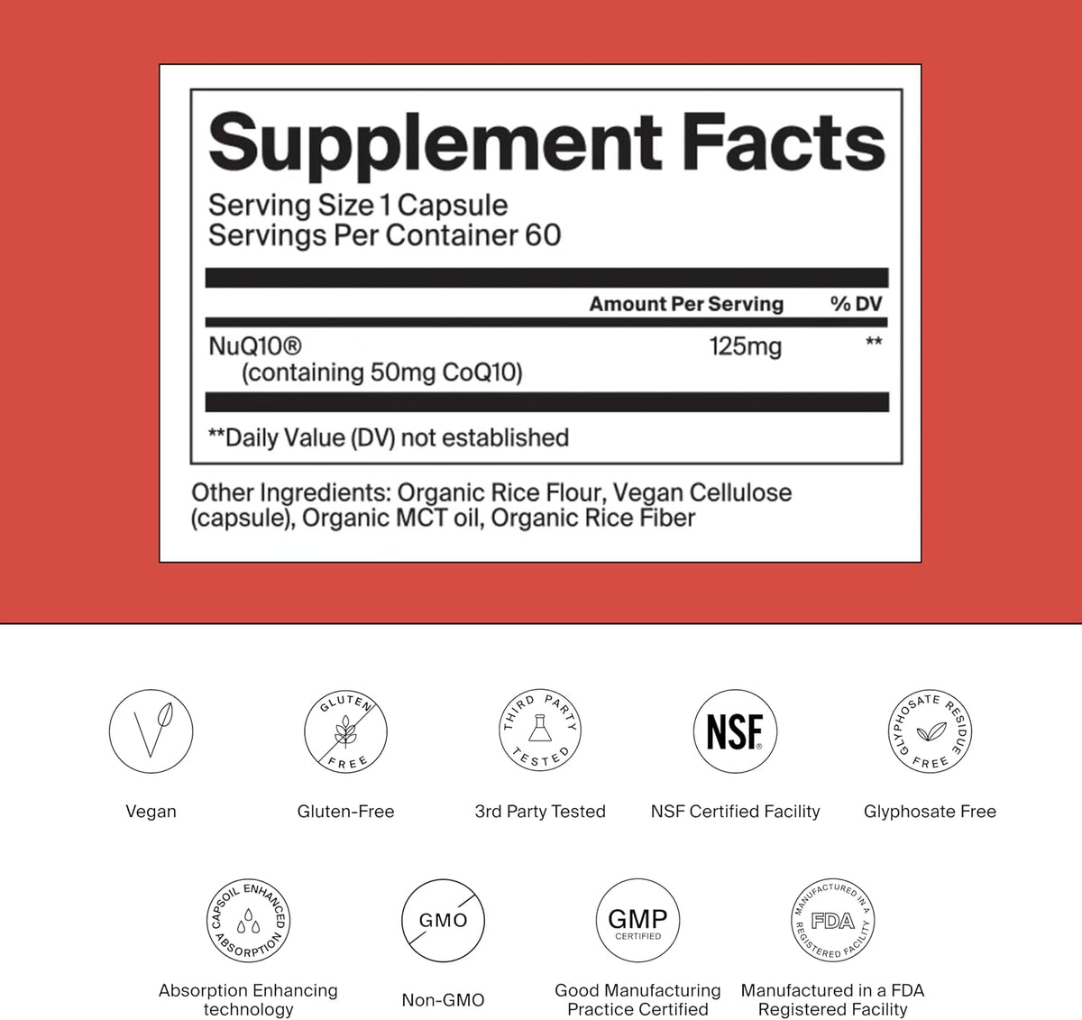The Absorption Company CoQ10 - Heart Health & Energy Support - 60 Capsules | Fertility & Stamina Aid, Bioavailable & Third-Party Tested, High-Absorption Supplement for Men & Women, 10x More Bioavailable